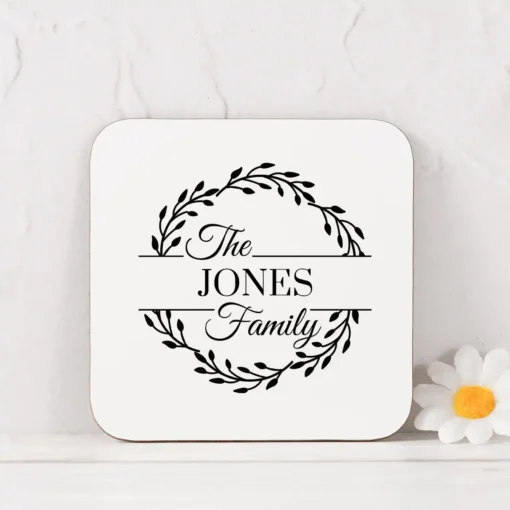 Family Name Floral Coaster